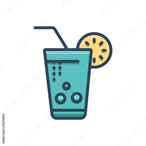 Color illustration icon for soft drink 