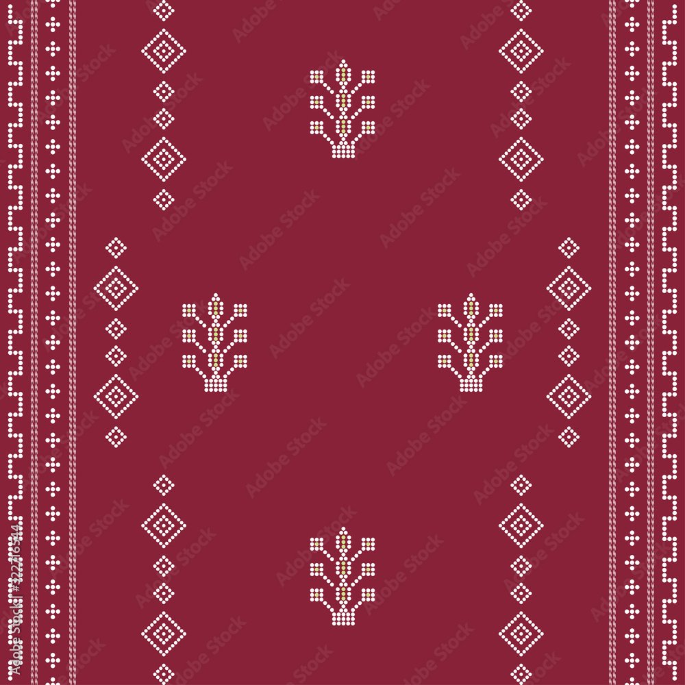 Seamless geometric ornamental pattern background. Abstract background motif fabric. creative design cloth pattern. tribal ethnic design