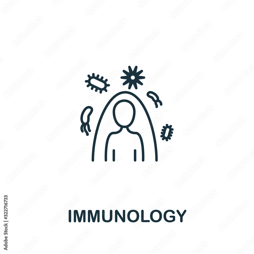Fototapeta premium Immunology icon from medical collection. Simple line element Immunology symbol for templates, web design and infographics