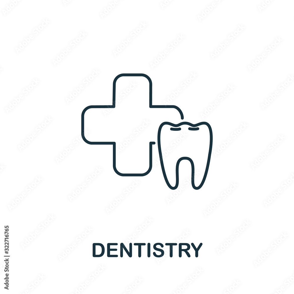 Dentistry icon from medical collection. Simple line element Dentistry symbol for templates, web design and infographics Dentistry icon from medical collection. Simple line element Dentistry symbol for templates, web design and infographics
