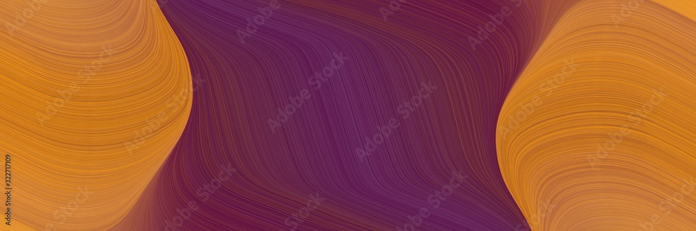 Fototapeta premium colorful header design with old mauve, bronze and sienna colors. fluid curved flowing waves and curves