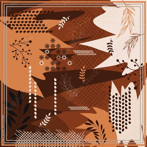 Hijab design with floral abstract style.