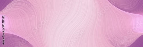 flowing designed horizontal banner with thistle, antique fuchsia and pastel pink colors. fluid curved flowing waves and curves