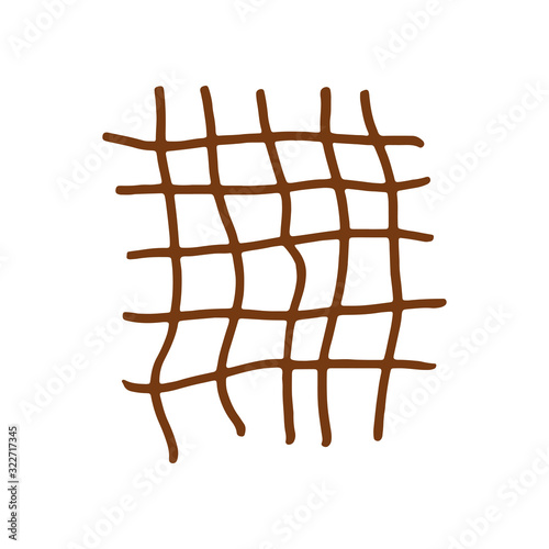 Hand drawn brown grid.