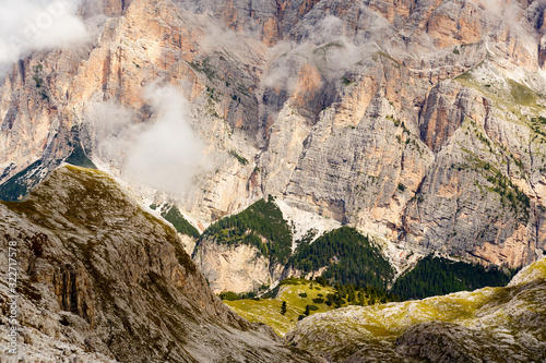 Lagazuoi mountain panorama in Italian Alps 