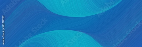 flowing header design with strong blue, light sea green and steel blue colors. fluid curved flowing waves and curves © Eigens