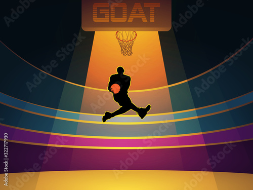 Iconic basketball superstar poster slam dunk