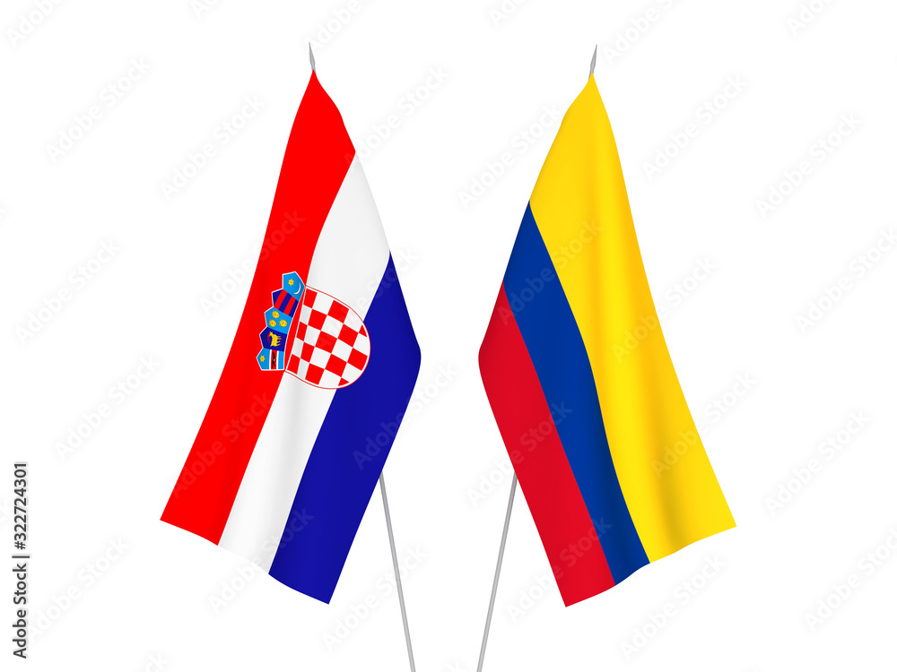 Croatia and Colombia flags