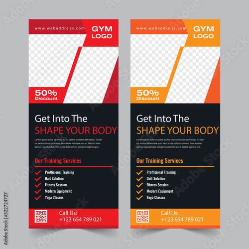 Fitness Roll Up Banner Template