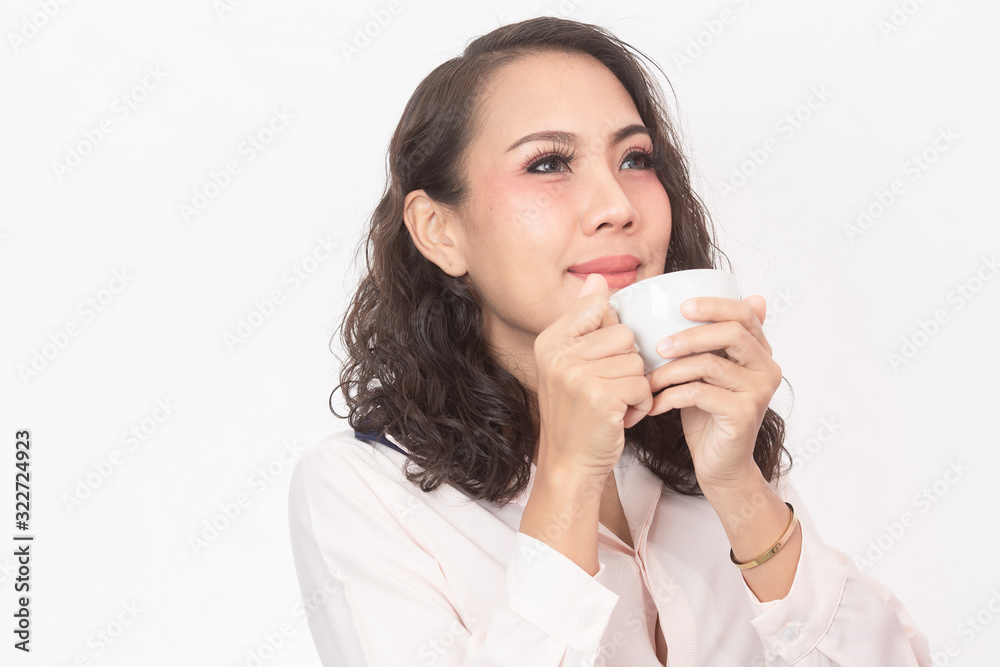 The girl and her favorite coffee The girl and her favorite coffee