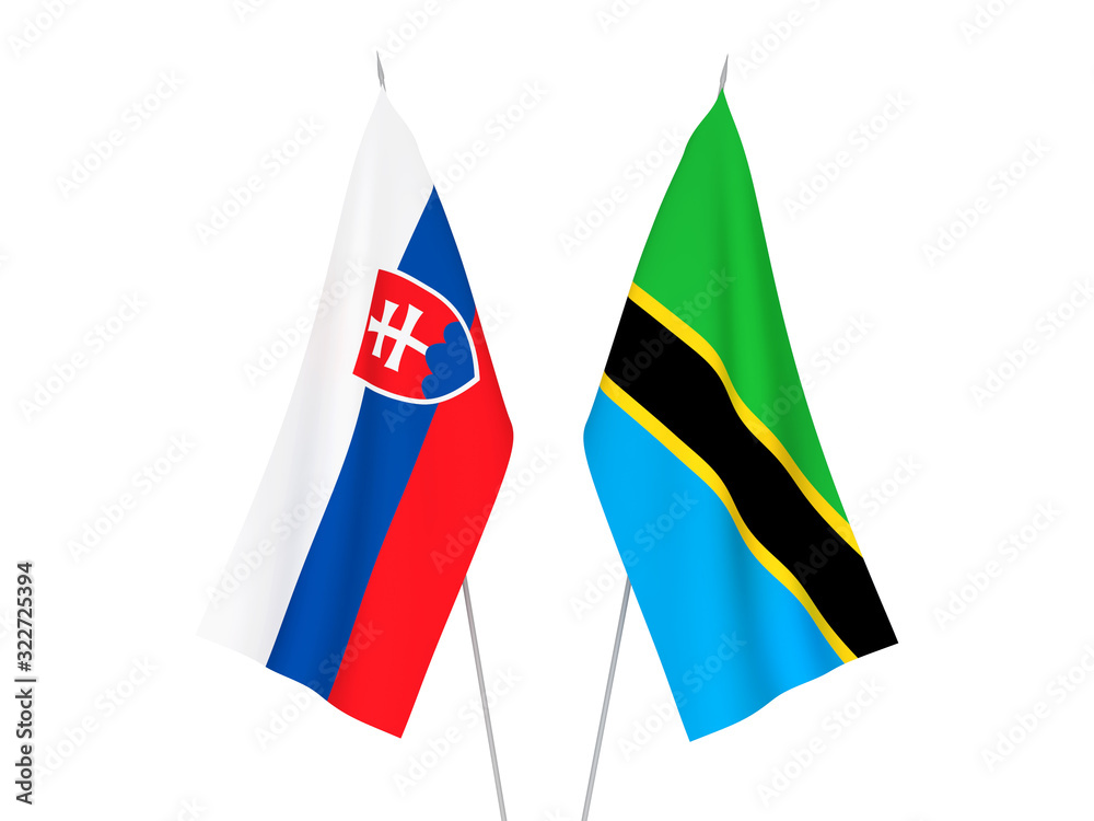 Tanzania and Slovakia flags