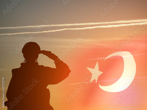 Greeting card for Republic Day, Independence Day, Victory Day .Turkey celebration. Concept - patriotism, honor