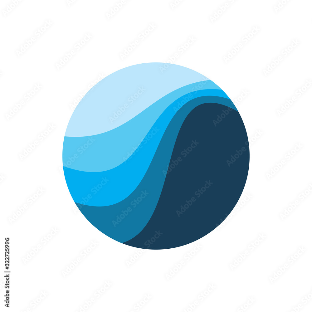 blue wave circle ball logo design blue wave circle ball logo design