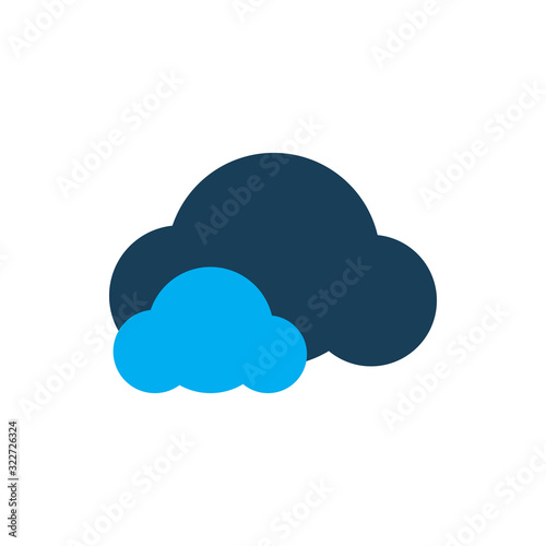 blue group cloud color logo design