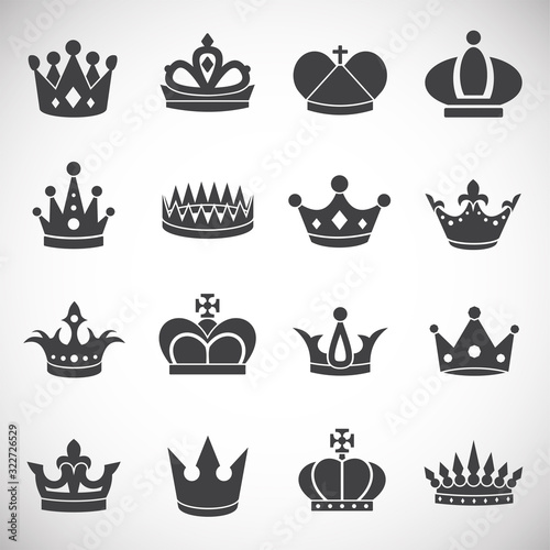 Crown icons set on background for graphic and web design. Creative illustration concept symbol for web or mobile app