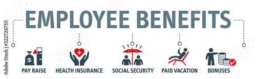Employee Benefits Icon Concept on white background