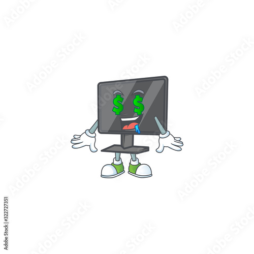 cartoon character style of computer screen with Money eye