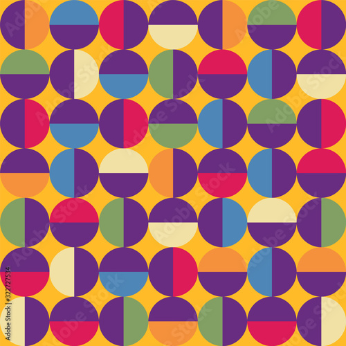 Vector seamless mid century absctract geometric pattern.