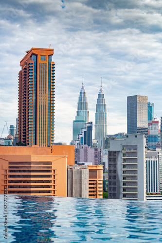 Photography Kuala Lumpur skyline pool view