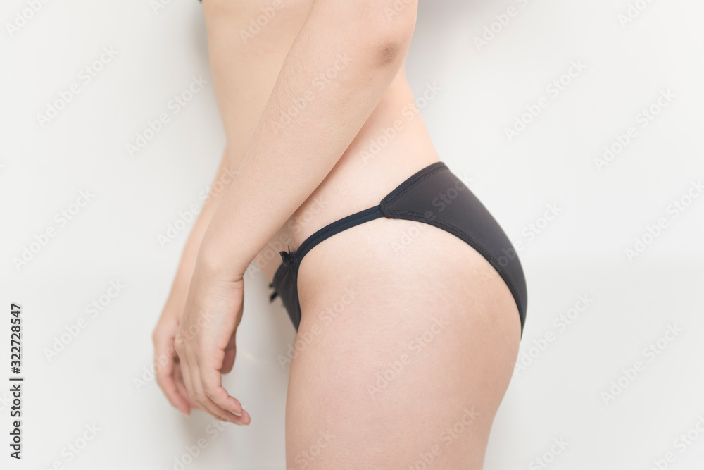 Female sexy under ware isolate black underwear.