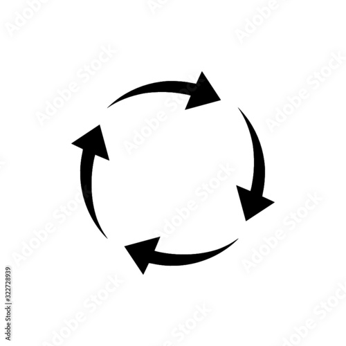 Circling arrows icon isolated on white background, Arrows in circle
