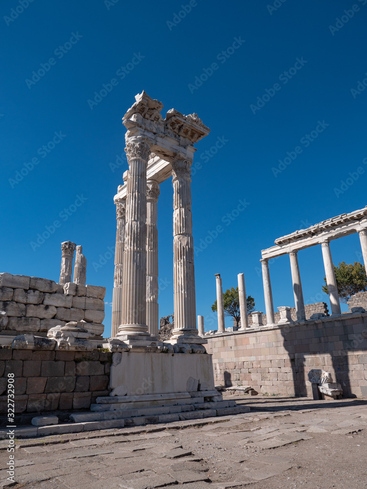 Ancient ruins of Acropolis of Pergamum (Pergamon), Bergama, Turkey 