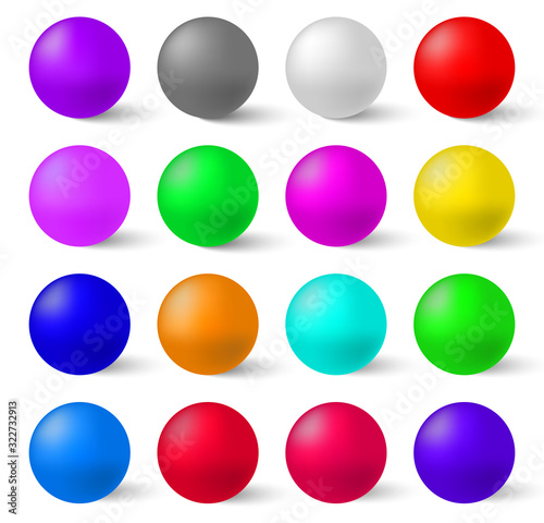 Set of colorful glossy spheres isolated . A Realistic Collection to Create Your Design