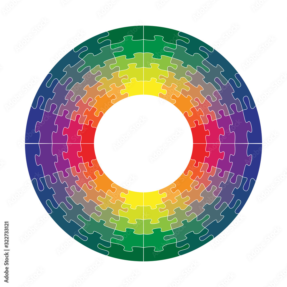 Fototapeta premium rainbow puzzles make up the ring. vector illustration. EPS 10.