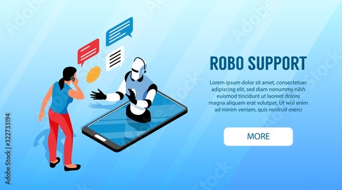 Call Center Isometric Banner 