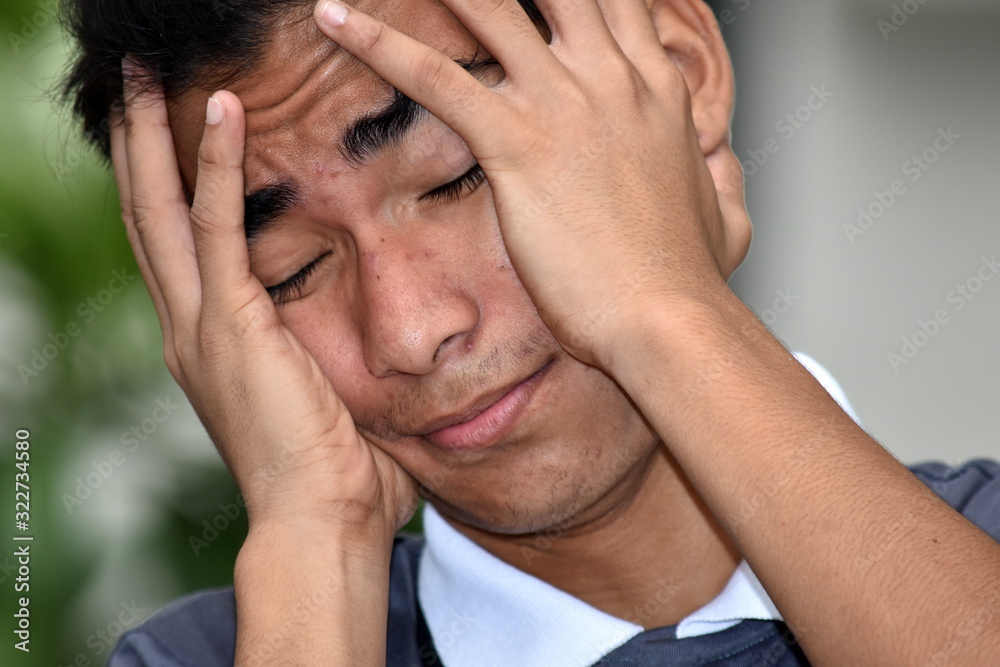 Fototapeta premium A Stressful Handsome Minority Person