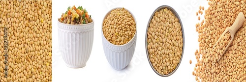 set of lentils with clipping path