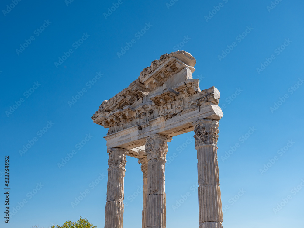 Ancient ruins of Acropolis of Pergamum (Pergamon), Turkey 