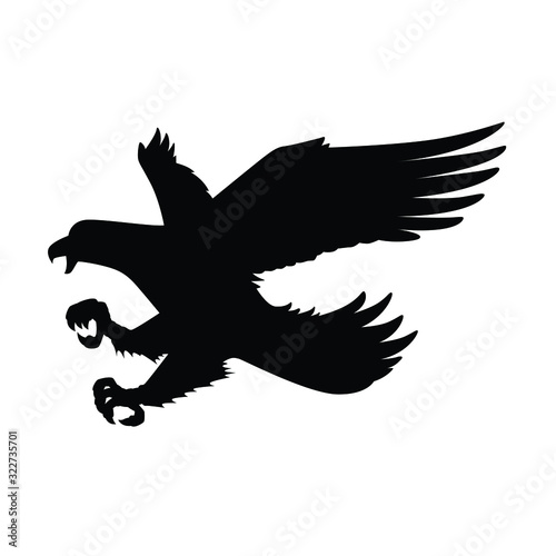Eagle silhouette vector on white