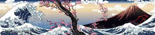 神奈川沖浪裏＆凱風快晴　桜バージョン
