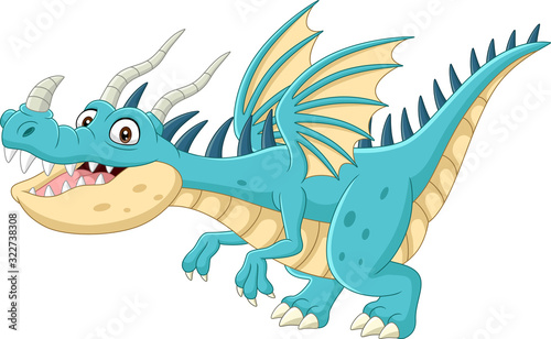 Cartoon dragon on white background