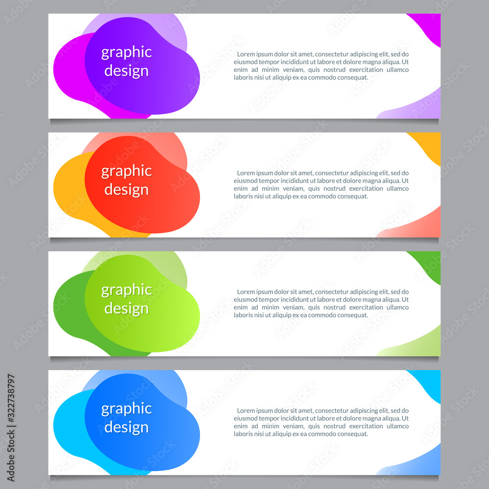 Banner design template with abstract fluid shapes. Modern business layout. Horizontal banners for web, website, header or footer. Colorful background for sale, promo or presentation cards. Vector. Banner design template with abstract fluid shapes. Modern business layout. Horizontal banners for web, website, header or footer. Colorful background for sale, promo or presentation cards. Vector.