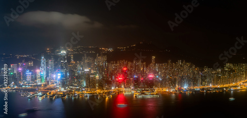 Canvas Print Hong Kong at night