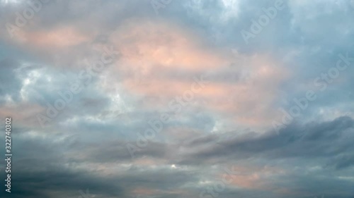 Clouds Moving On Sky - Time Lapse	