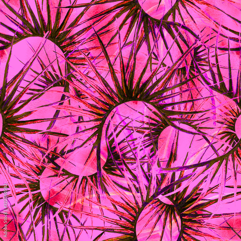 Fototapeta premium Jungle Summer Seamless Pattern Tropical Exotic