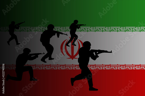 Armed, military conflict and confrontation in Iran - attacking soldiers