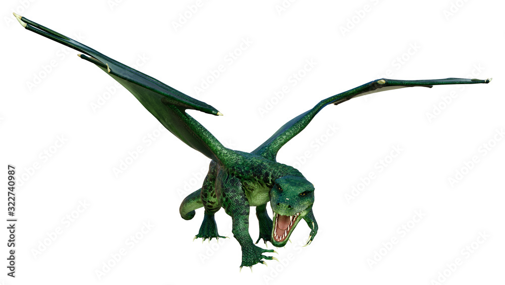 3D Rendering Fairy Tale Dragon on White 3D Rendering Fairy Tale Dragon on White