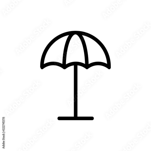 Umbrella icon vector. Thin line sign. Isolated contour symbol illustration