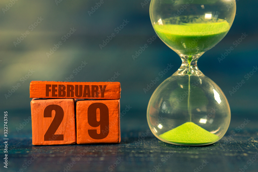 February 29th Day 29 Of Month Handmade Wood Cube With Date Month And