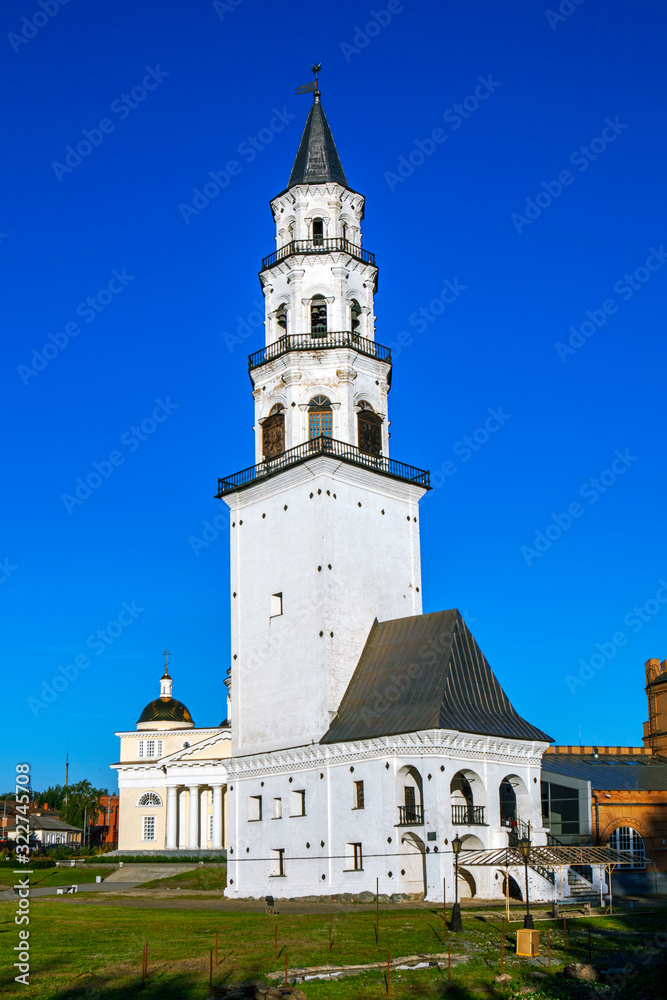 Inclined tower of Demidov. Nevyansk. Sverdlovsk region. Russia