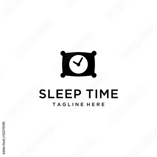 Naklejka Creative Illustration modern clock on pillow sign geometric logo design template