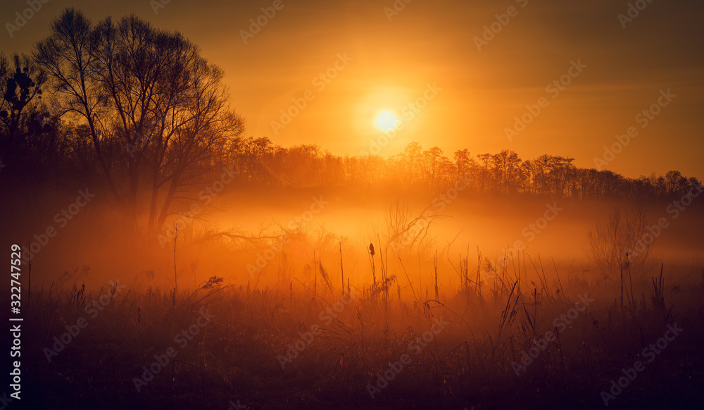 Sunrise on river