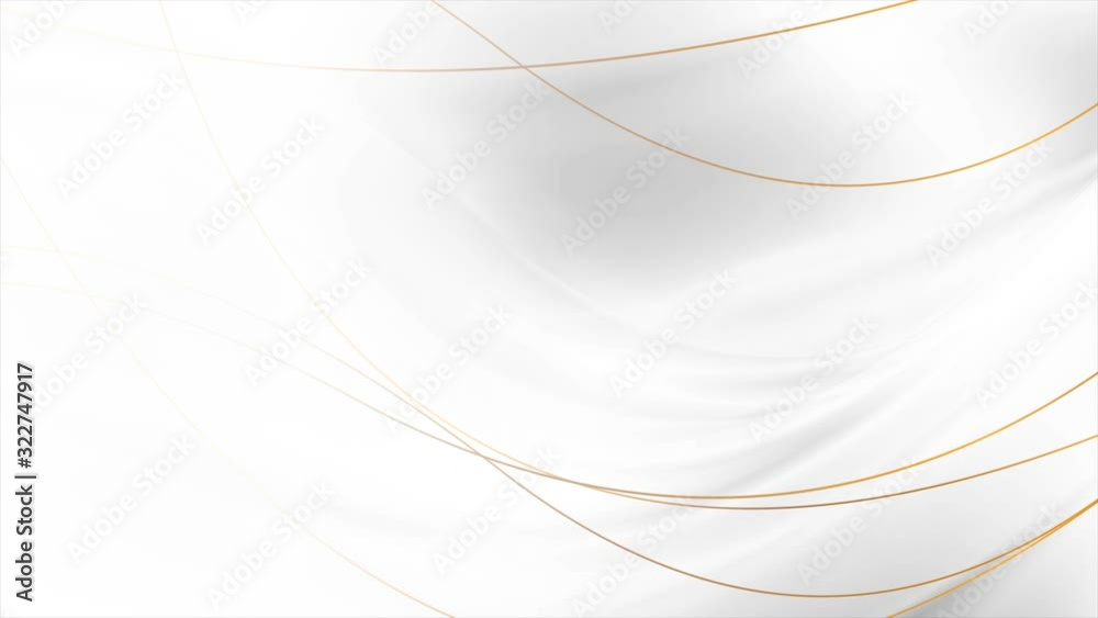 Grey silver smooth waves with curved bronze lines abstract motion background. Seamless loop. Video animation Ultra HD 4K 3840x2160