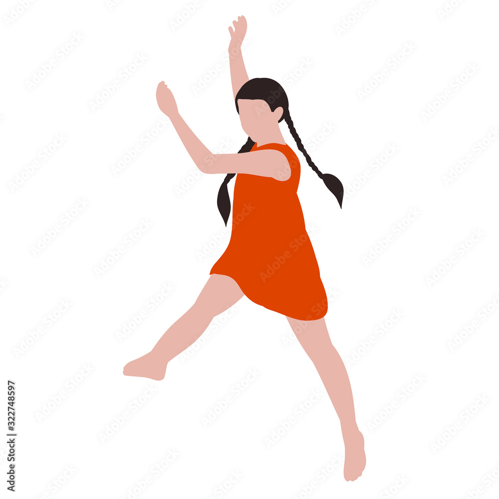 girl jumping, simple drawing, no face girl jumping, simple drawing, no face