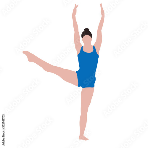 vector, isolated, sexy girl gymnast flat style