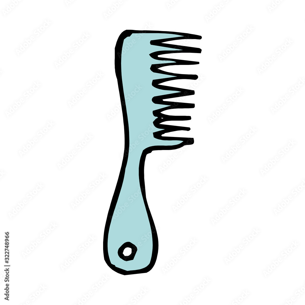 Comb , Barber comb, black plastic comb vector illustration Comb , Barber comb, black plastic comb vector illustration